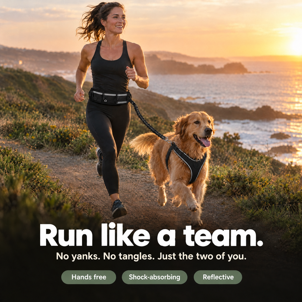 Run like a team: hands free, shock-absorbing, reflective